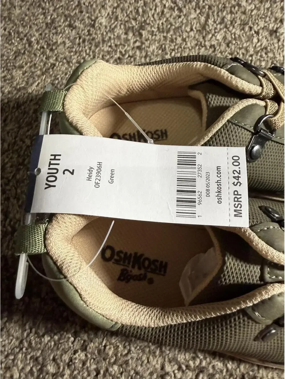 OshKosh B'gosh Kid's Khaki and Green Trainer